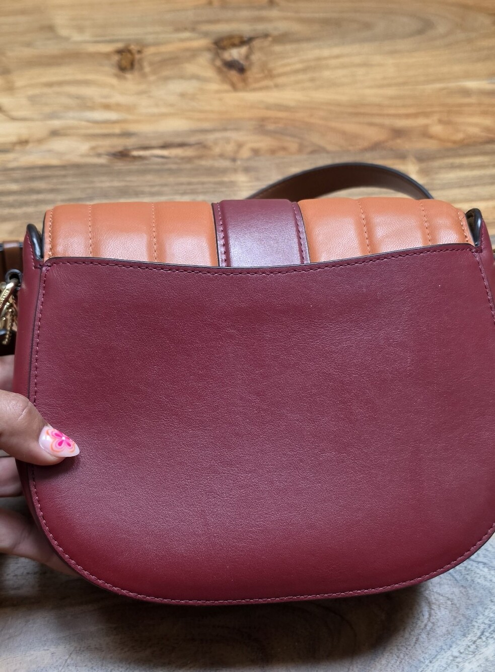 Coach Georgie Saddle Bag With Colorblock Puffy Quilting Gold/Pink Multi - Picture 4 of 8